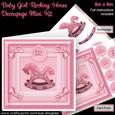 Baby Girl Rocking Horse 8in x 8in Decoupage Mini Kit