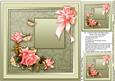 Coral Roses on a Doily with Butterflies Matching 8x8 Insert