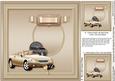 Gold Sports Car with Speedo Matching 8inx8in Insert Plate