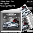 Silver Sports Car with Speedo 8in x 8in Decoupage Mini Kit