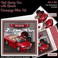 Red Sports Car with Speedo 8in x 8in Decoupage Mini Kit