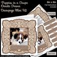 Puppies on a Taupe Ornate Frame 8in x 8in Decoupage Mini Kit