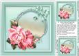 Pink Roses on a Teal Frame Matching 8in x 8in Insert Plate