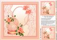 Coral Velvet Roses on a Golden Bird Cage Matching 8x8 Insert
