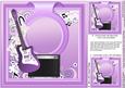 Purple Guitar and Amplifier Matching 8inx8in Insert Plate