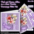 Pink and Cream Lilies on a Lace Border 8x8 Decoupage Kit