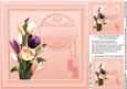 Spring Tulips on Lace with Tassels Matching 8x8 Insert Plate
