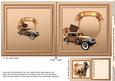 Vintage Gold Car and Compass 6in x 6in Insert