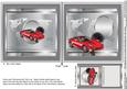 Red Sports Car on a Silver World Map 6in x 6in Insert