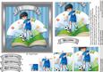 Boy Playing Football 6in x 6in Pyramage