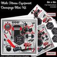Male Fitness Equipment 8in x 8in Decoupage Mini Kit