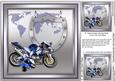 Blue Motorbike Matching 8inx8in Insert Plate