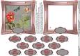 Poppies in an Art Deco Frame 5in x 5in Decoupage