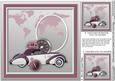 White and Maroon Vintage Car Matching 8inx8in Insert Plate