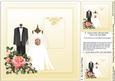 Wedding Clothes with Pink Roses Matching 8x8in Insert Plate