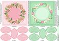 Pink and Green Floral Doilies 5in x 5in Card Fronts
