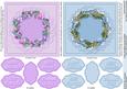 Lilac and Blue Floral Doilies 5in x 5in Card Fronts