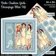 Boho Fashion Girls 8in x 8in Decoupage Mini Kit