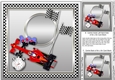 Pit Stop Red Racing Car matching 8in x 8in Insert Plate
