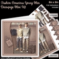 Fashion Conscious Young Men 8in x 8in Decoupage Mini Kit