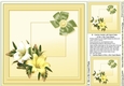 Yellow & White Lilies on a Lace Hearts Frame matching 8inx8in Insert Plate