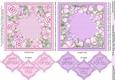 Pink and Lilac Floral with Butterflies 5in x 5in Card Fronts