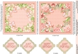 Peach Floral with Butterflies 5in x 5in Card Fronts