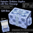 Gift Box September Birthstone Sapphire with Bow Decoupage