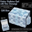 Gift Box October Birthstone Opal with Bow Decoupage