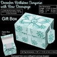 Gift Box December Birthstone Turquoise with Bow Decoupage