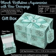 Gift Box March Birthstone Aquamarine with Bow Decoupage