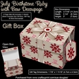 Gift Box July Birthstone Ruby with Bow Decoupage