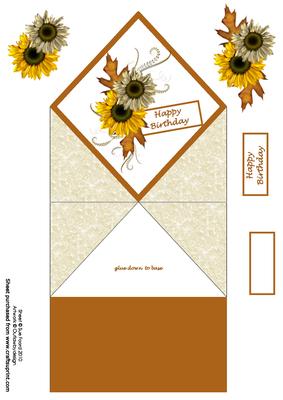 Sunflowers Birthday Diamond Top Card