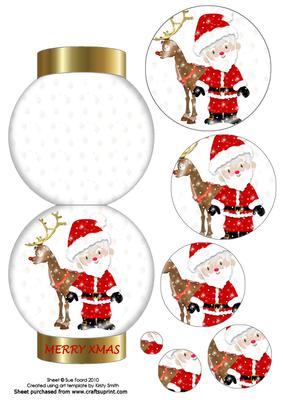 Santa & Rudolf Snowglobe Christmas Card