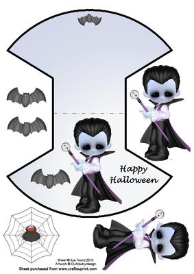 Halloween Vampire Wobble Card