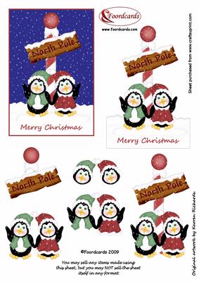 Christmas Penguins Decoupage