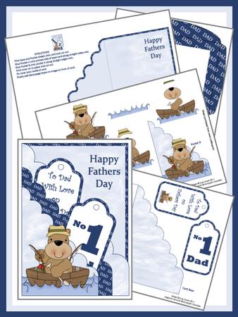 Fishing Bear Fathers Day Pocket Kit