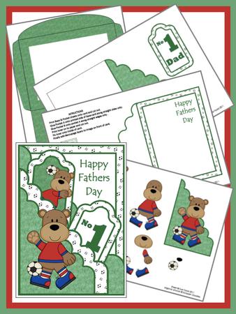 Football Ted Fathers Day Pocket Card Kit 1