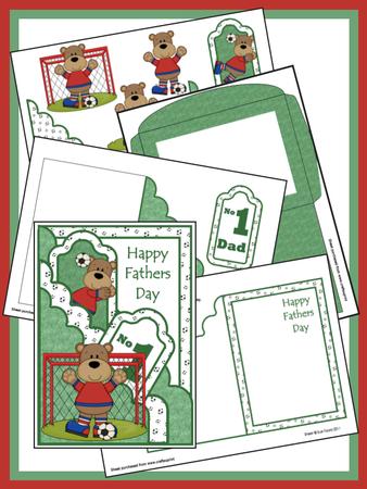 Football Ted Fathers Day Pocket Card Kit 2