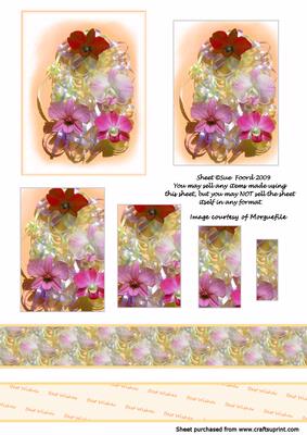 Orchid with Ribbon Peach Pyramid