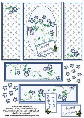 Blue Daisies Birthday Gatefold