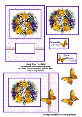 Yellow Rose Bouquet Card Fronts