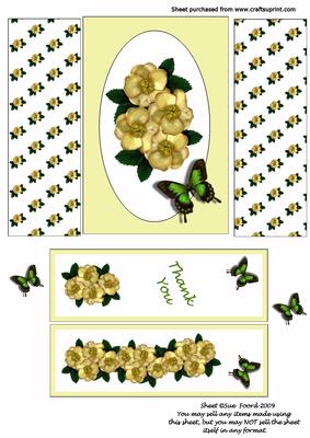 Rose Spray Thank You Gatefold