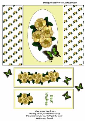 Rose Spray Best Wishes Gatefold