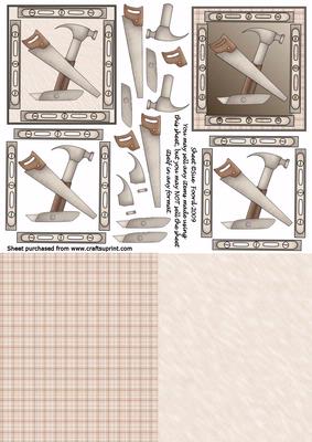 Tools Decoupage Toppers- Saw & Hammer