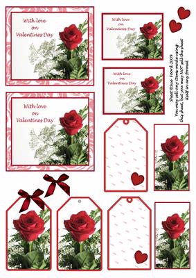 A Rose for My Valentine- Tags and Toppers