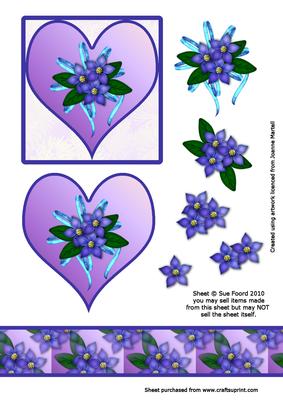 Decoupage Floral Heart Topper