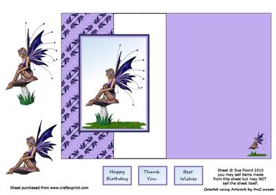 Mushroom Fairy Sitting Foldback
