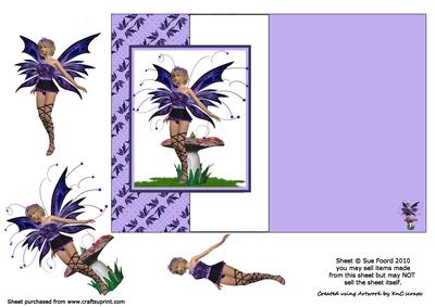 Mushroom Fairy Standing - Foldback Card