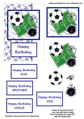 Football Card Front - Blue